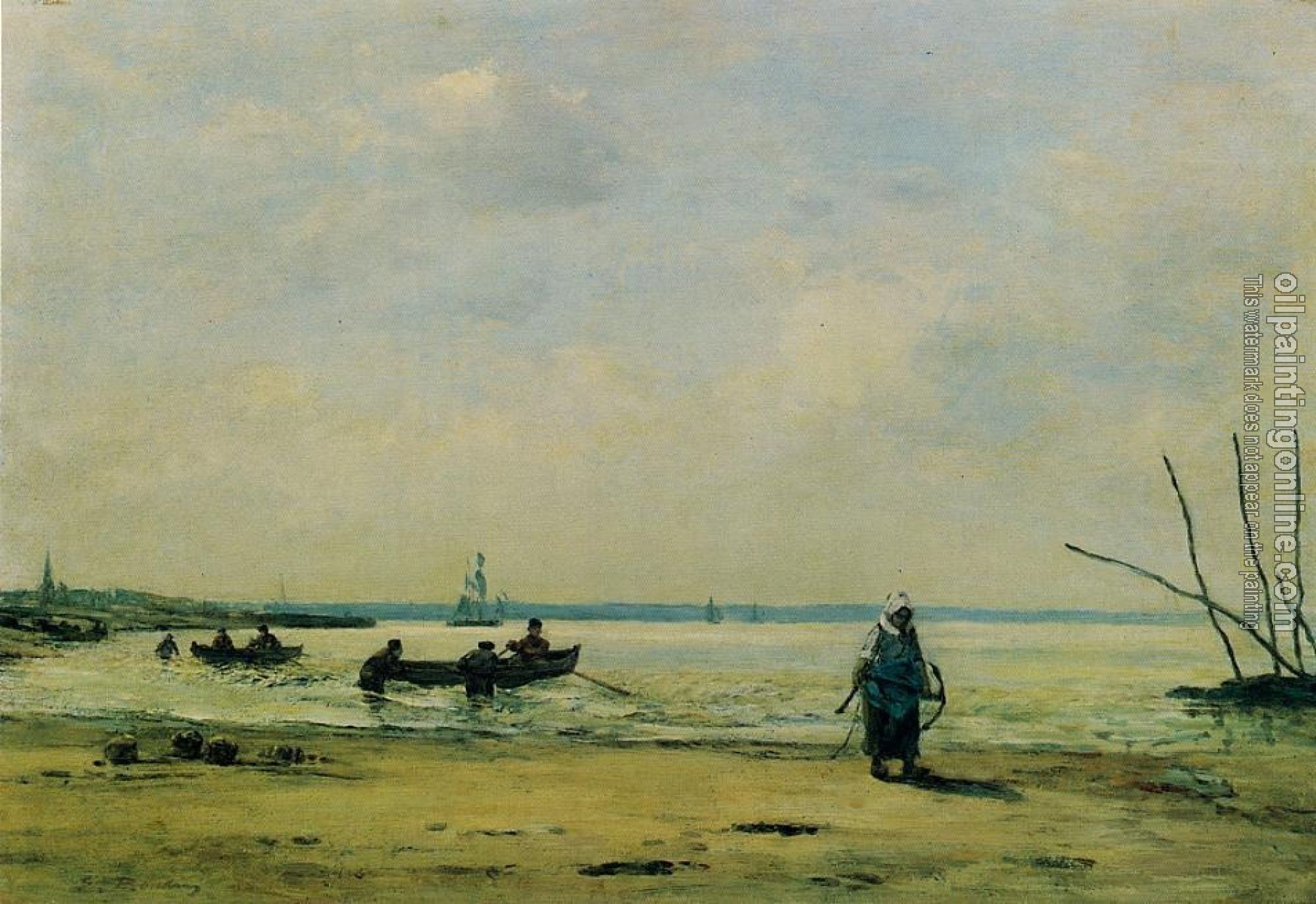 Boudin, Eugene - The Shore at Low Tide near Honfleur